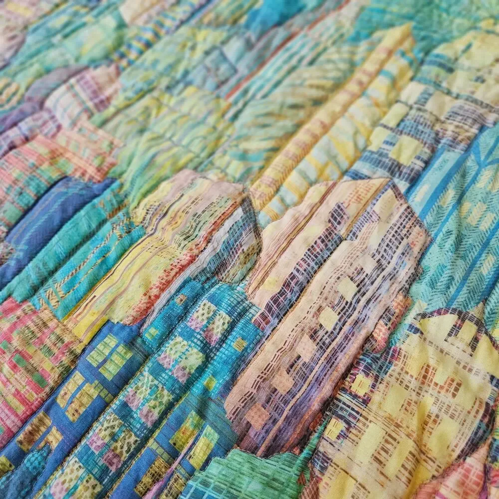 Charisma Horton New York City Art Quilt 2016 Manhattan Skyline Fiber Art 26x42